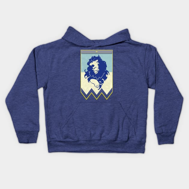 Fire Emblem 3 Houses: Blue Lions Banner Kids Hoodie by Xitokys